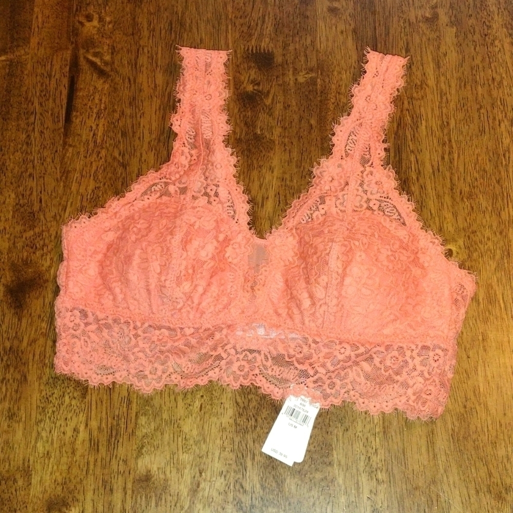 NWT Peach Lace Aerie Bralette M